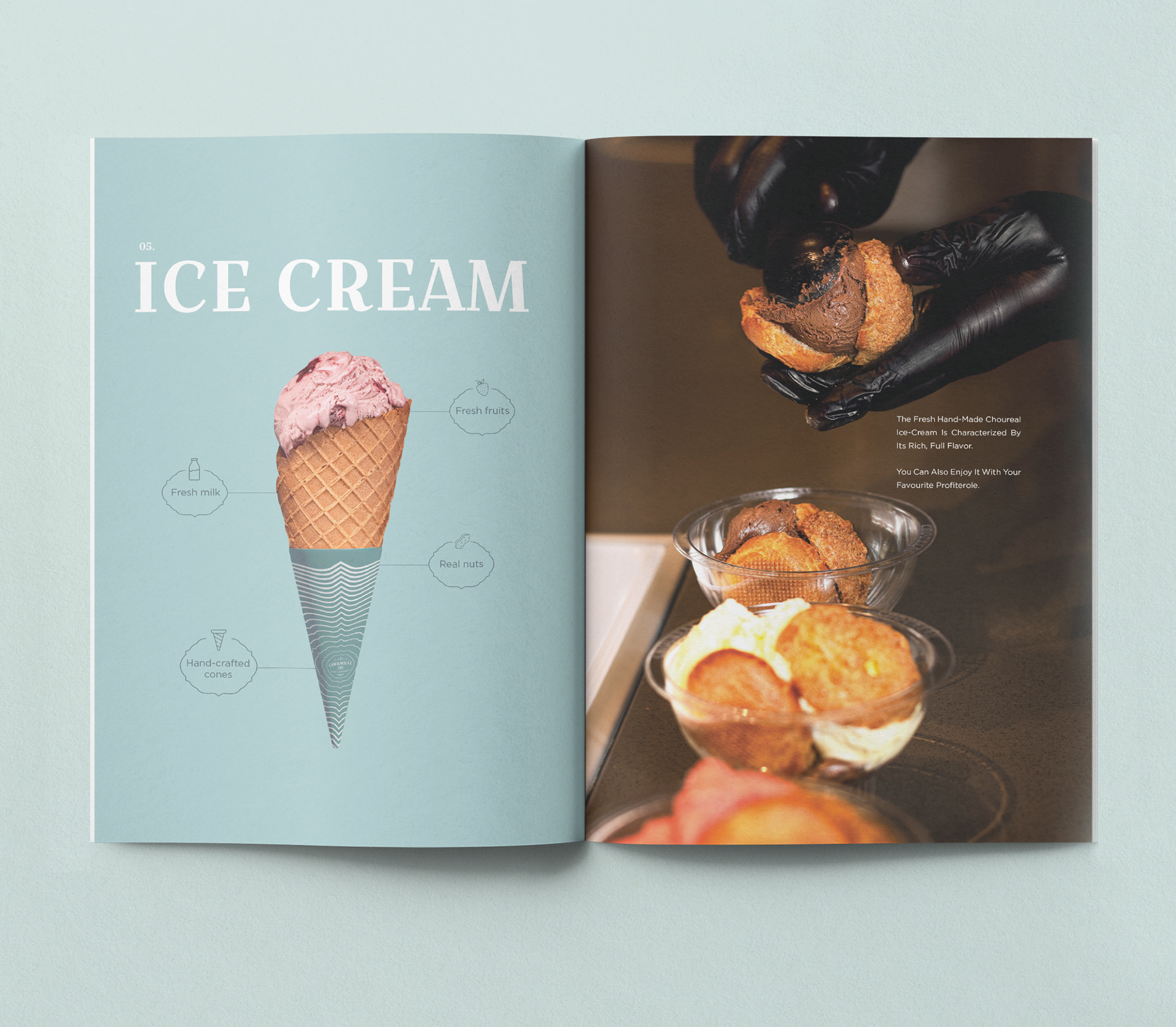 choureal lookbook spread about icecream